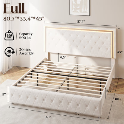 Hues LED Bed Frame-F-CREAM