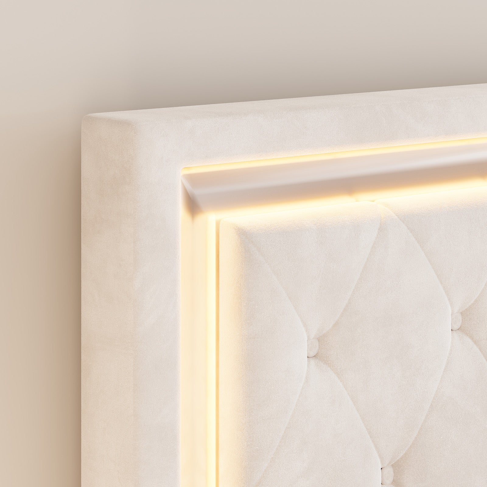 Hues LED Bed Frame-F-CREAM
