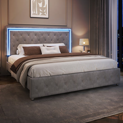Hues LED Bed Frame-F-GREY
