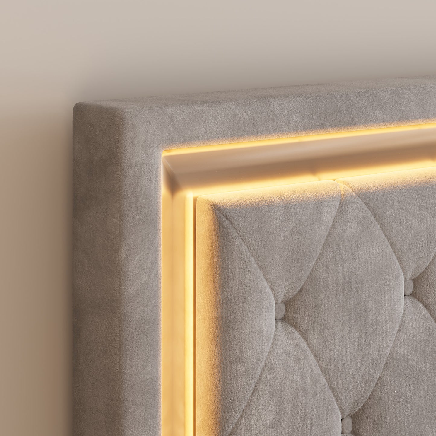 Hues LED Bed Frame-F-GREY