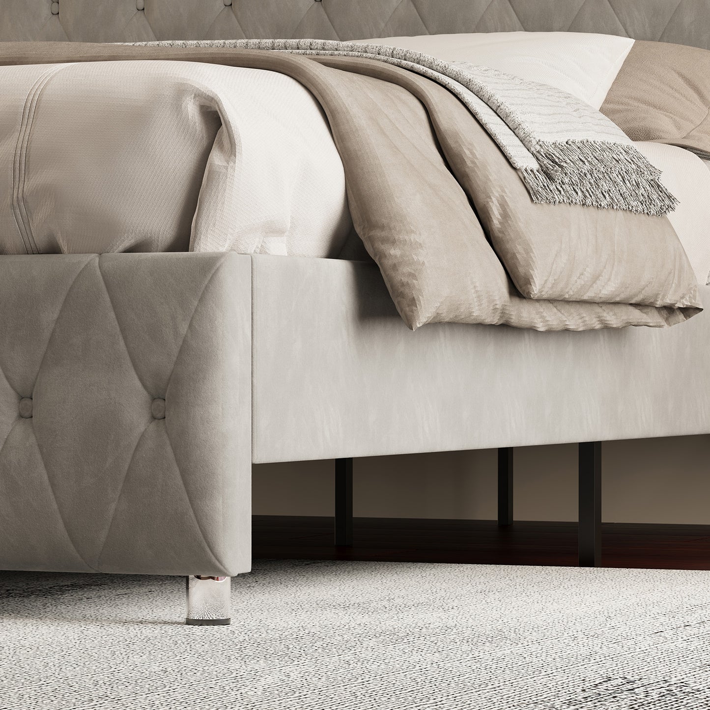 Hues LED Bed Frame-F-GREY