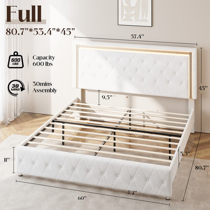 Hues LED Bed Frame-F-WHITE