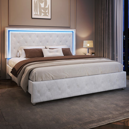 Hues LED Bed Frame-F-WHITE