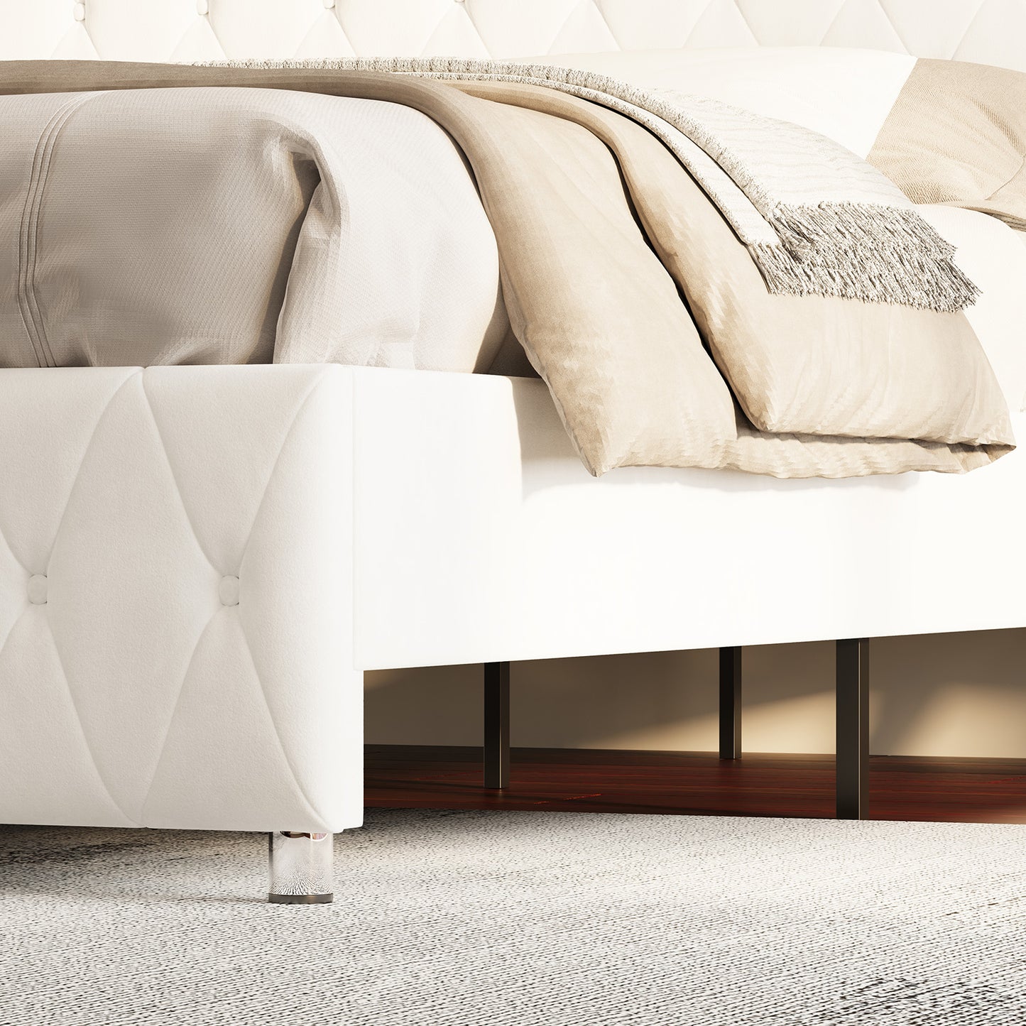 Hues LED Bed Frame-F-WHITE