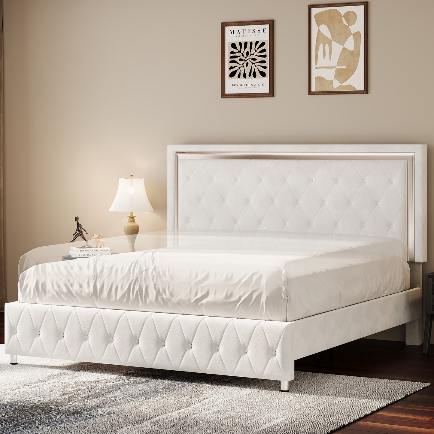 Hues LED Bed Frame-F-WHITE
