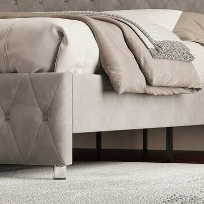 Hues LED Bed Frame-Q-GREY