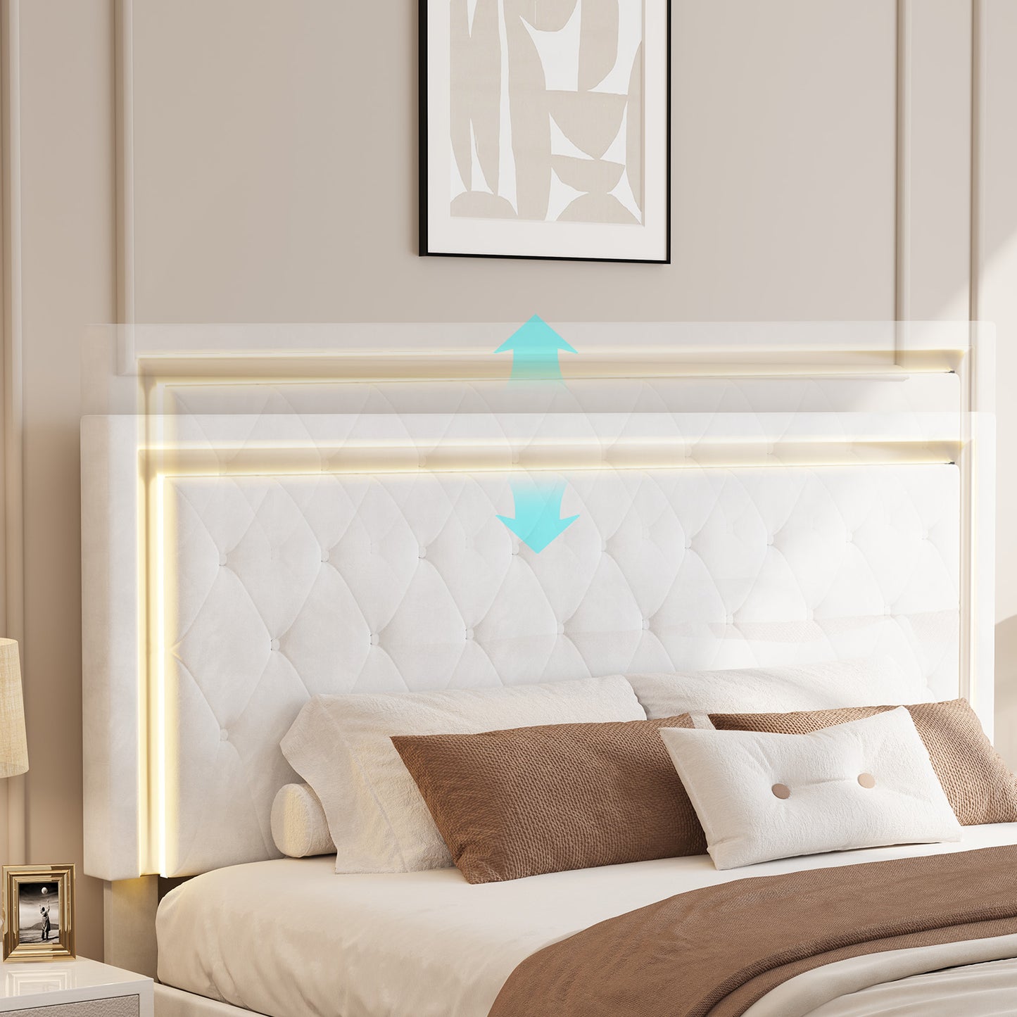 Hues LED Bed Frame-T-WHITE