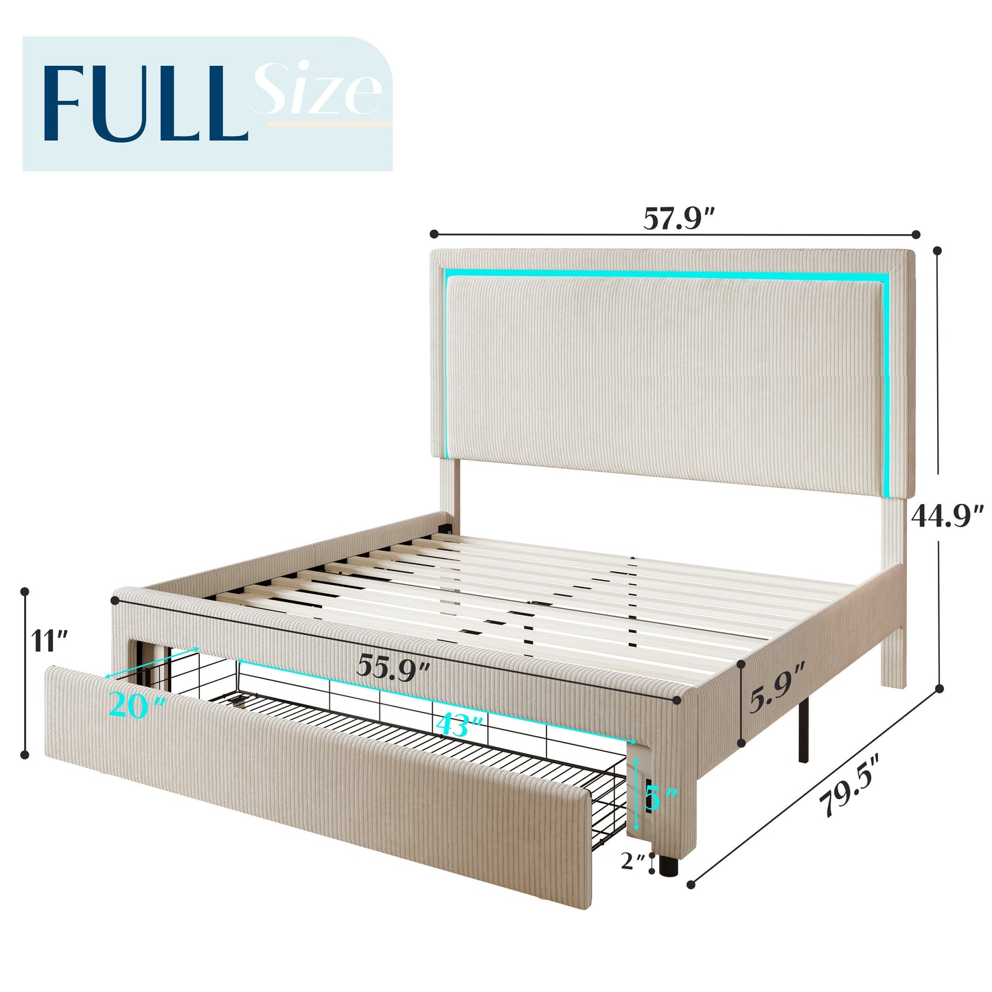 Langley Full Storage Bed