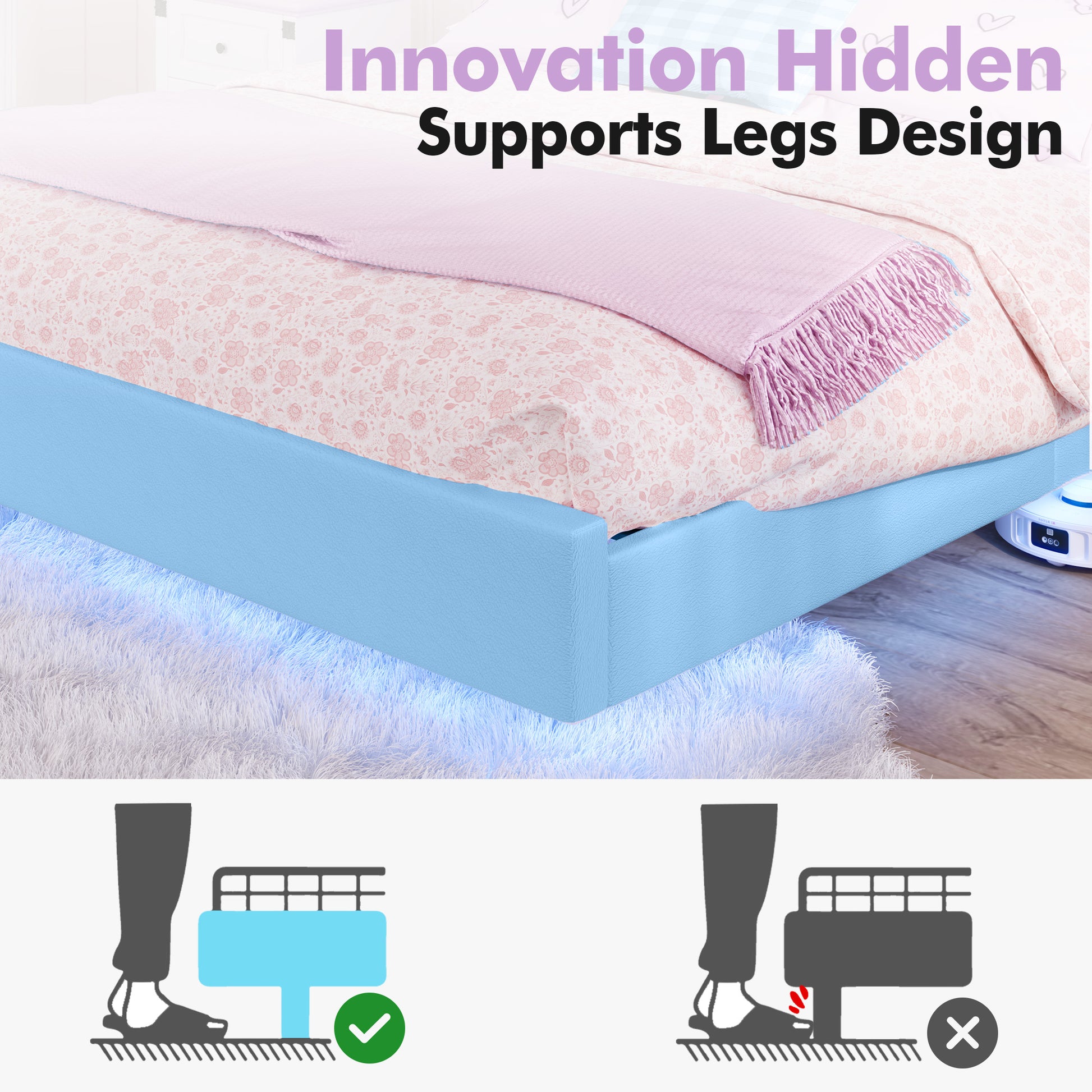 Luna Floating Cloud Bed Amerlife Blue / Queen