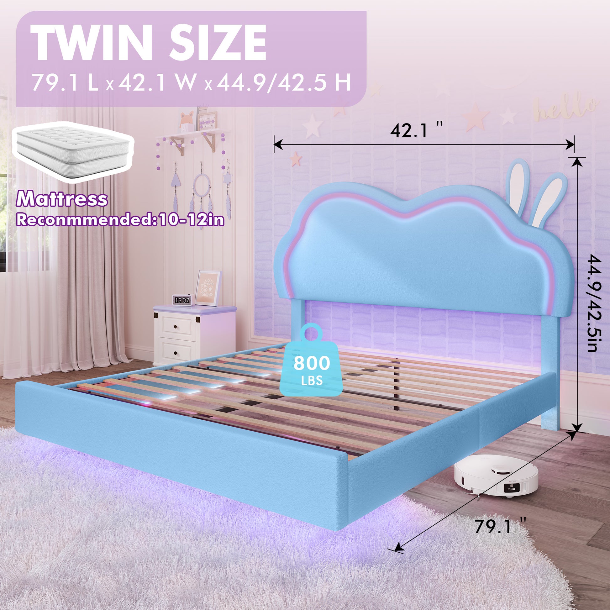 Luna Floating Cloud Bed Amerlife Blue / Twin