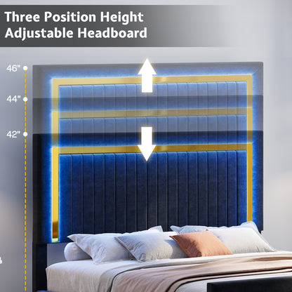 Vega LED Storage Bed Frame-BUB036 K Black
