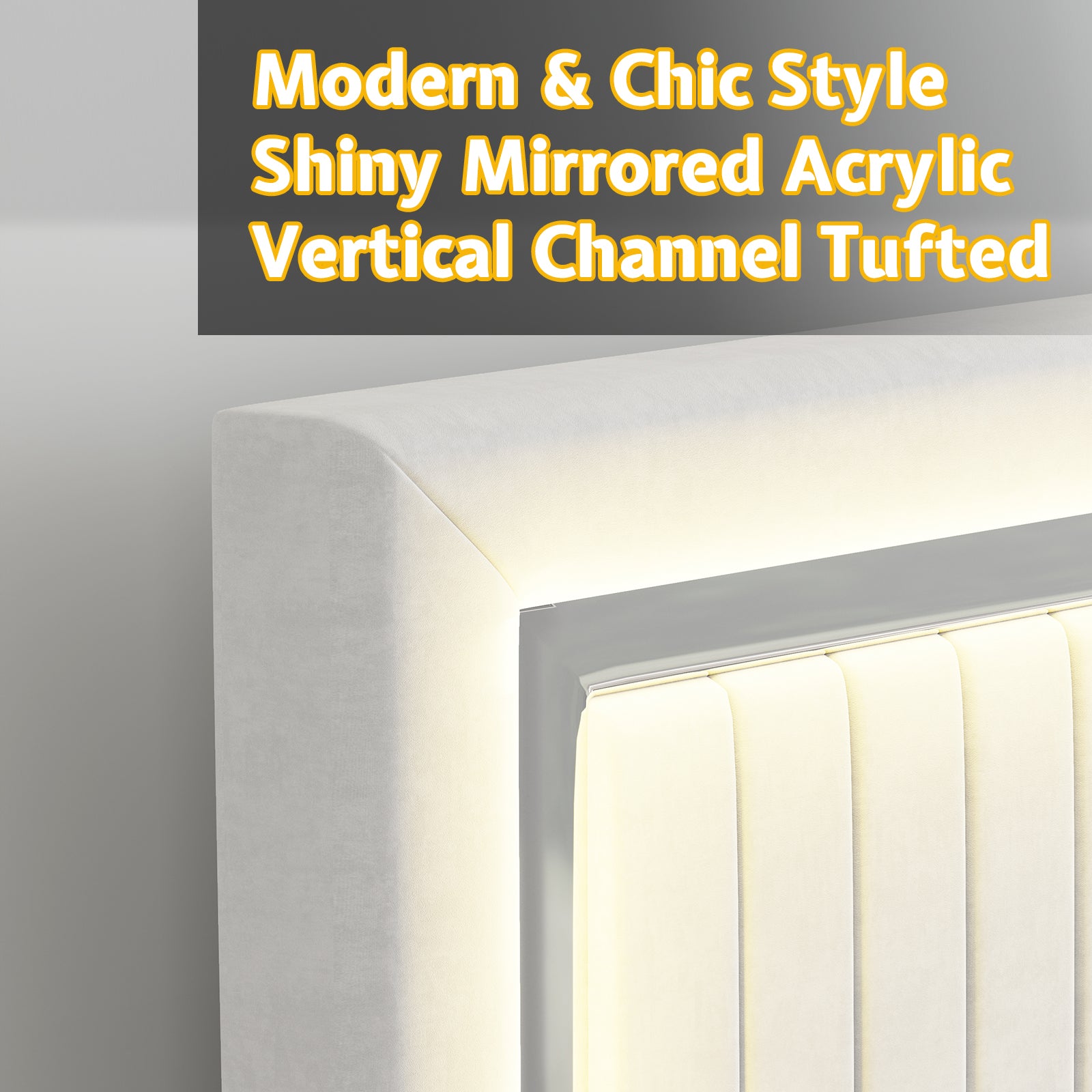 Vega LED Storage Bed Frame-BUB036 K White