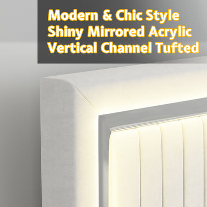 Vega LED Storage Bed Frame-BUB036 K White