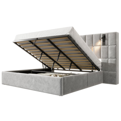Loll Lift-Up Storage Bed Amerlife Grey / King