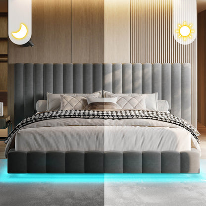 Drowse Floating LED Platform Bed Amerlife Gray / Queen