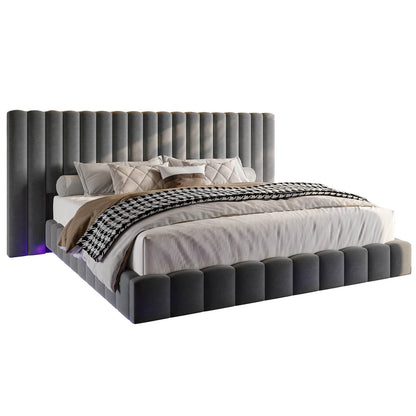Drowse Floating LED Platform Bed Amerlife Gray / Queen