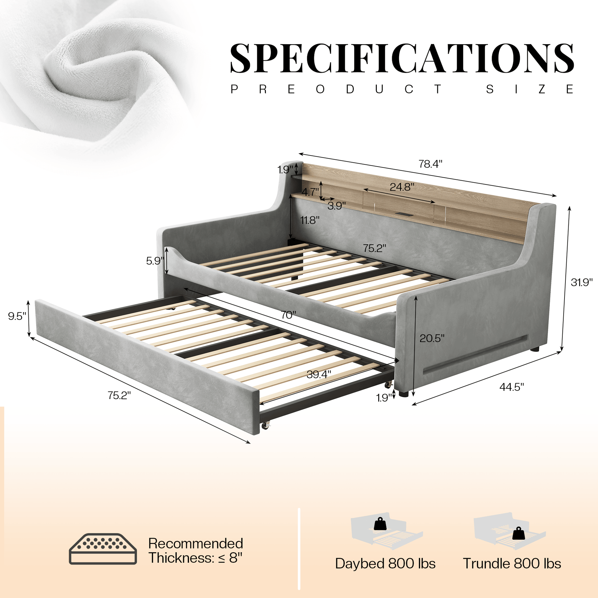 Bouff Bed Frame - Gray