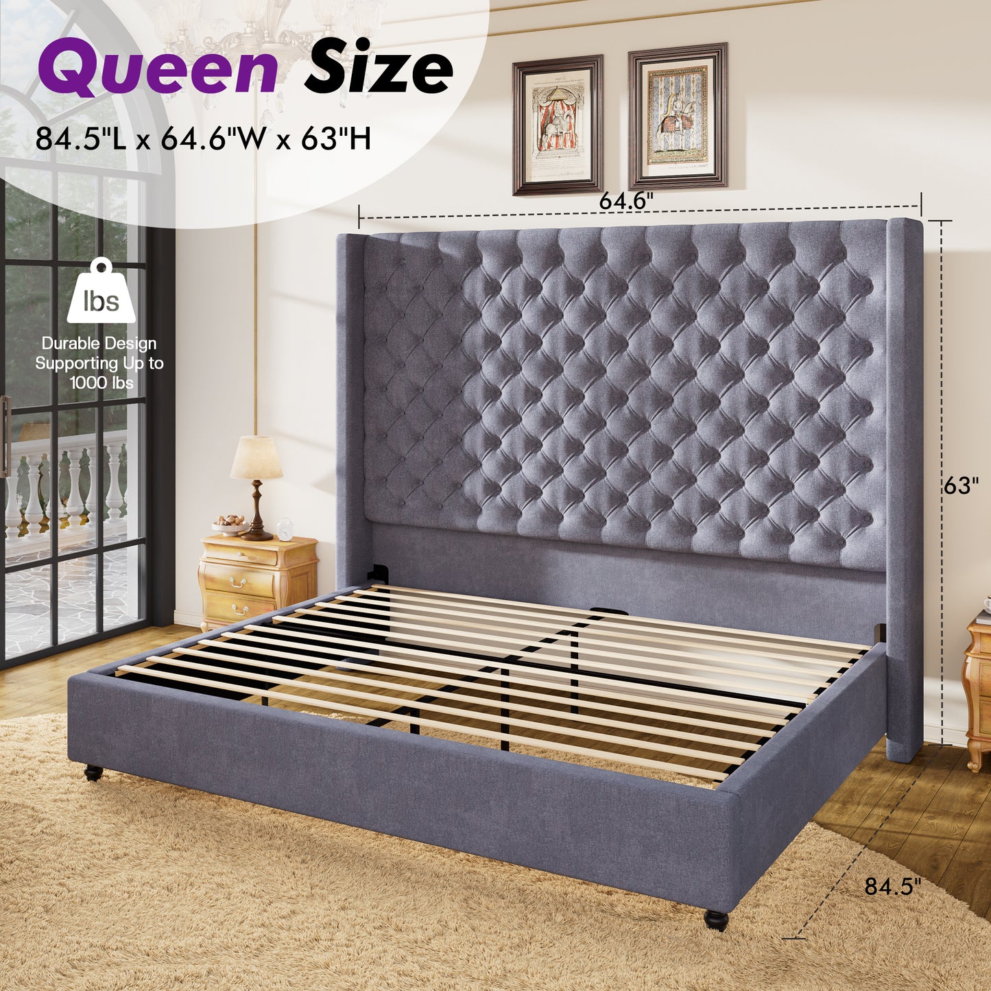 Cush Bed Frame - Grey