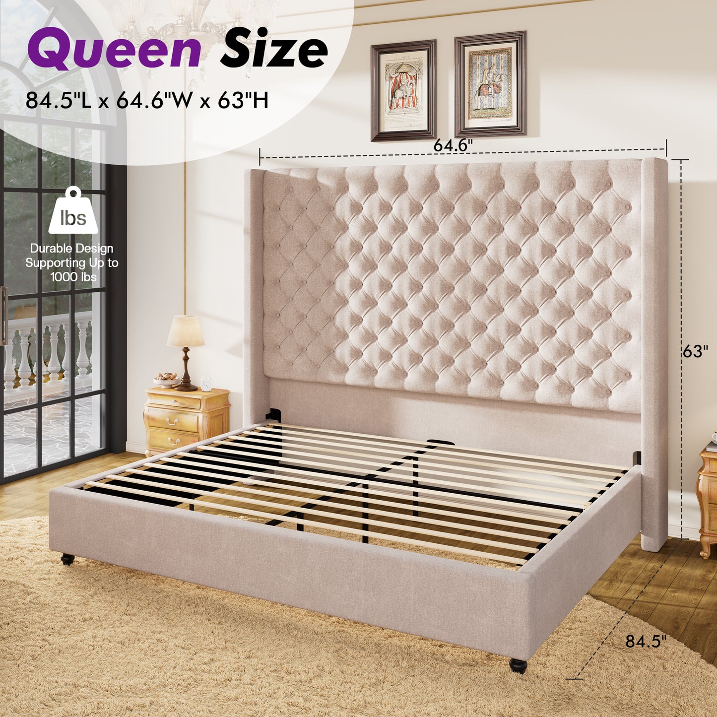 Cush Bed Frame - Cream