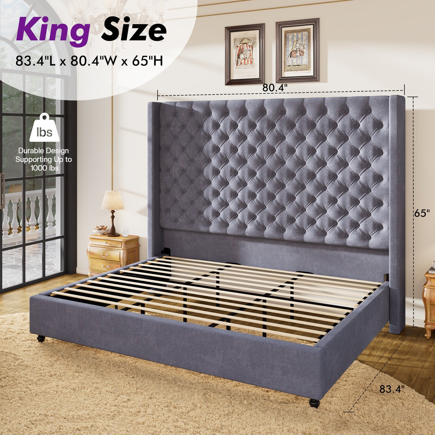 Cush Bed Frame - Grey