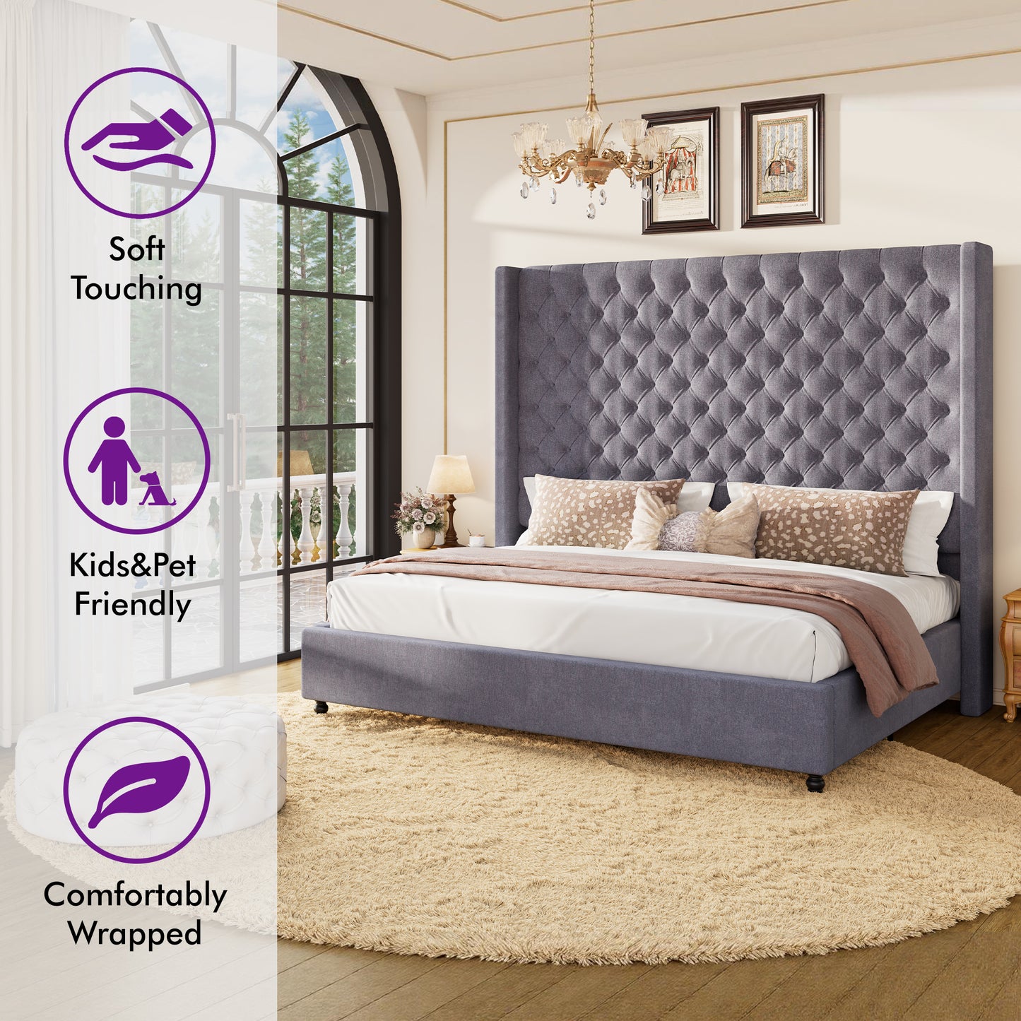 Cush Bed Frame - Grey