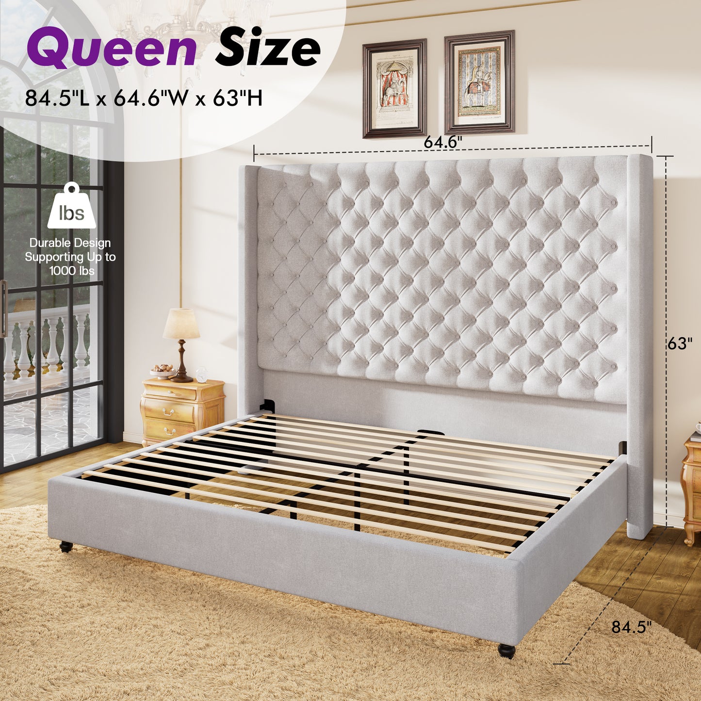 Cush Bed Frame - Ash White