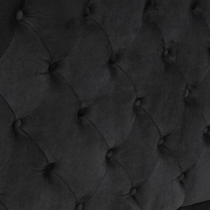 Swoon Velvet Canopy Bed Frame Amerlife Black / King
