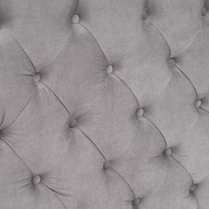 Swoon Velvet Canopy Bed Frame Amerlife Grey / Queen
