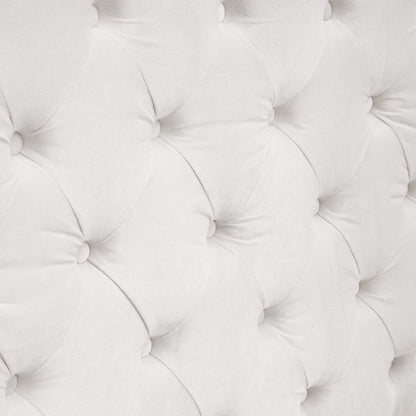 Swoon Velvet Canopy Bed Frame Amerlife Cream / Queen