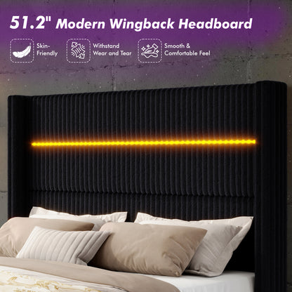 Muff LED Storage Bed Frame Amerlife-BUB141 K Black