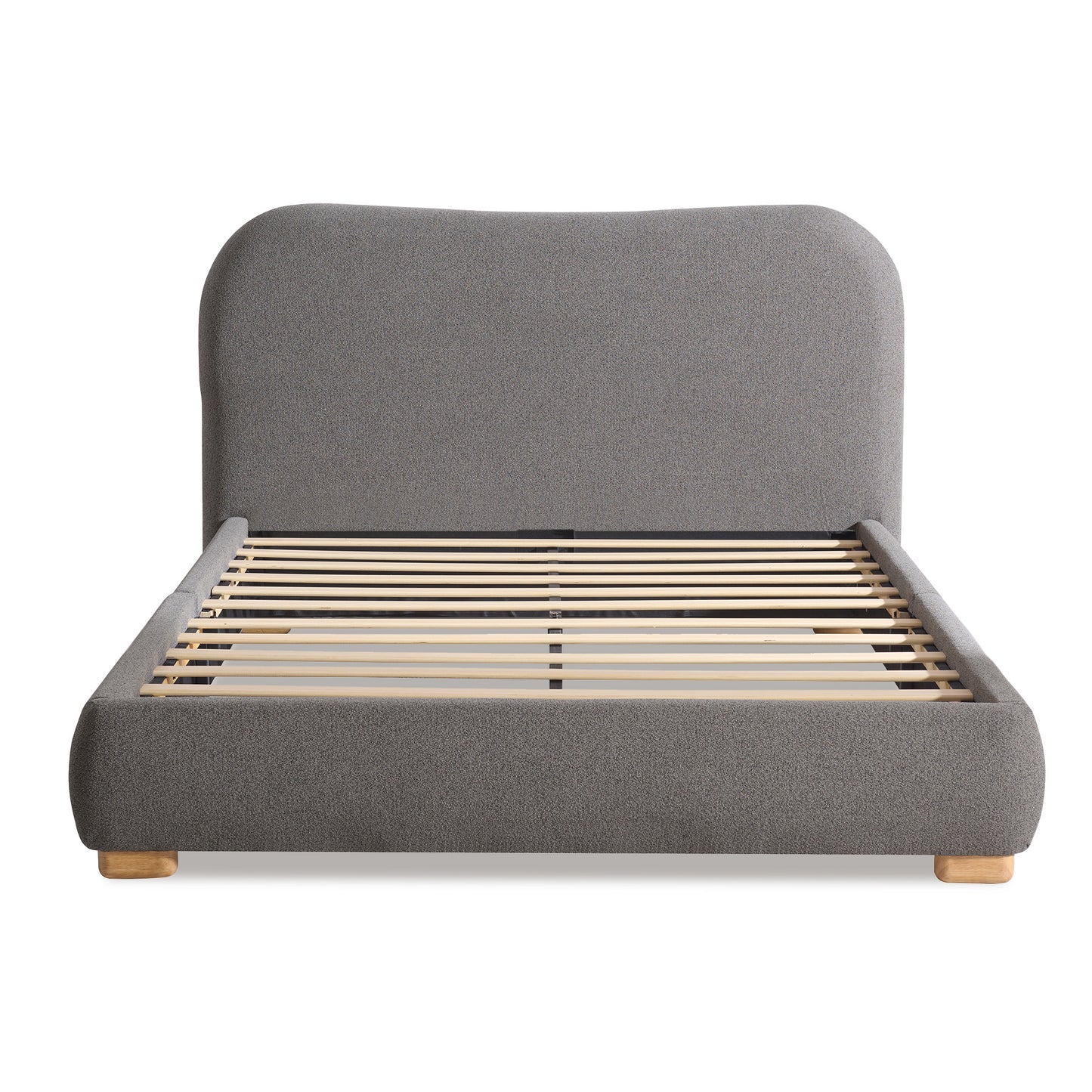 Slump Cloud Curved Upholstered Bed Frame - Dark Gray F Bed