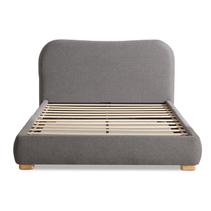 Slump Cloud Curved Upholstered Bed Frame Full Dark Gray