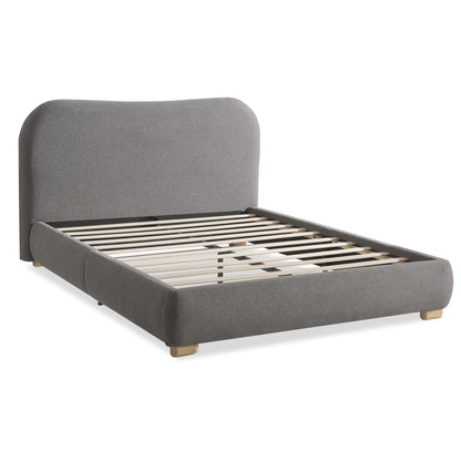 Slump Cloud Curved Upholstered Bed Frame Full Dark Gray