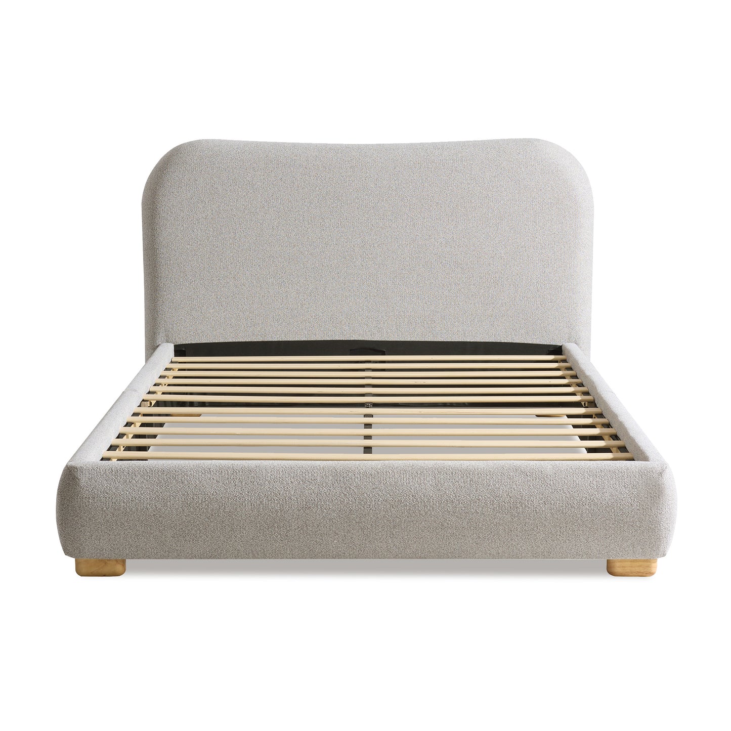 Slump Cloud Curved Upholstered Bed Frame Full Light Gray