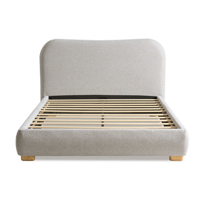 Slump Cloud Curved Upholstered Bed Frame Full Light Gray