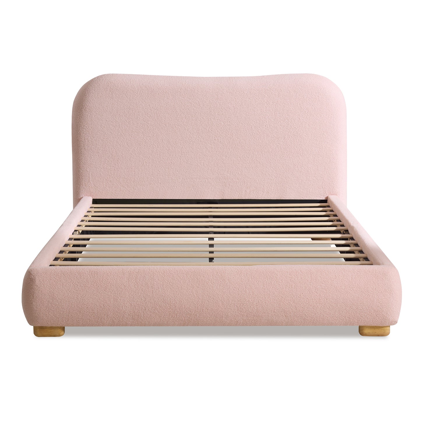 Slump Cloud Curved Upholstered Bed Frame - Pink F Bed