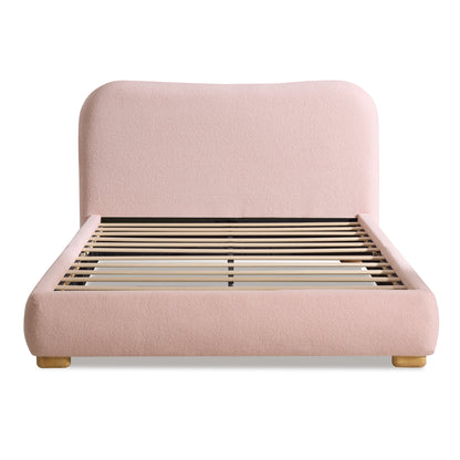 Slump Cloud Curved Upholstered Bed Frame - Pink F Bed