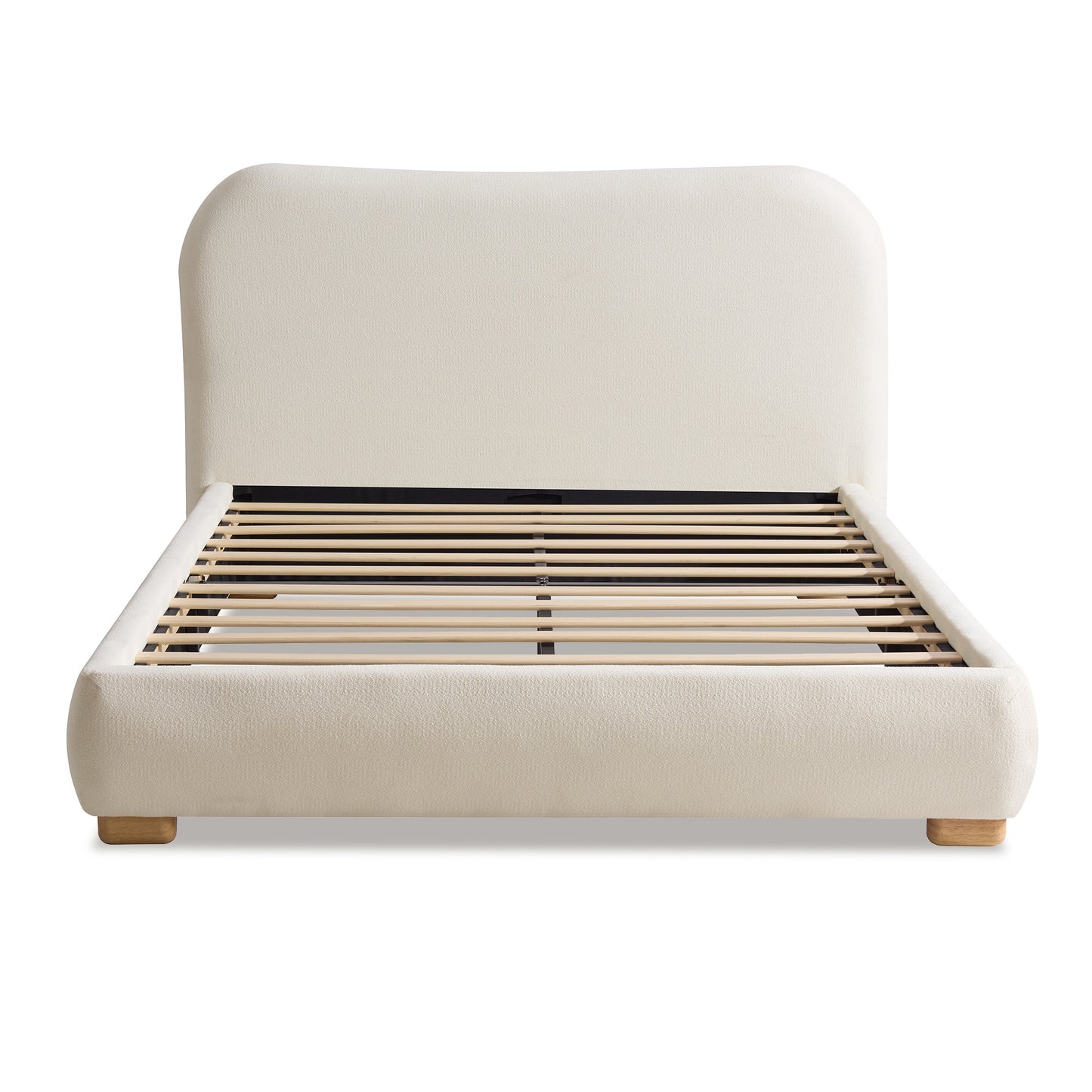 Slump Cloud Curved Upholstered Bed Frame Full White