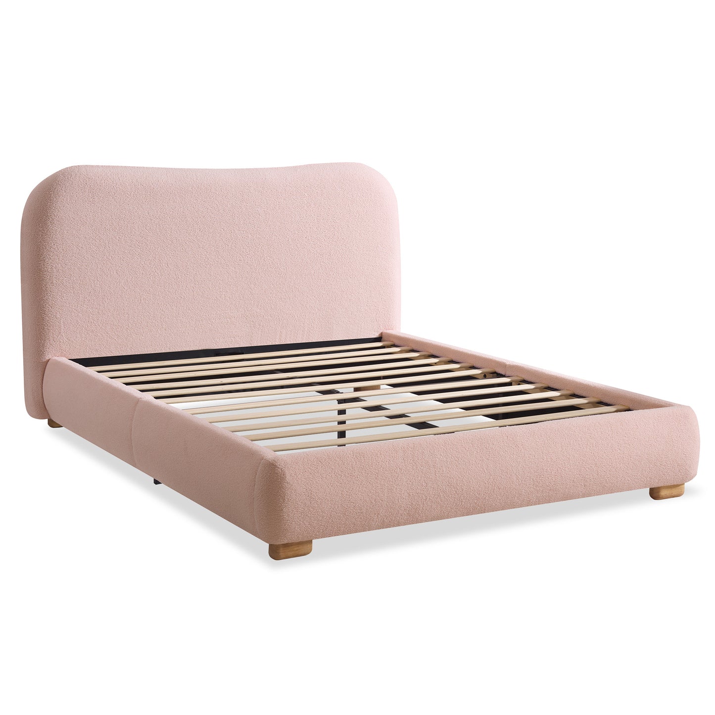 Slump Cloud Curved Upholstered Bed Frame Queen Pink