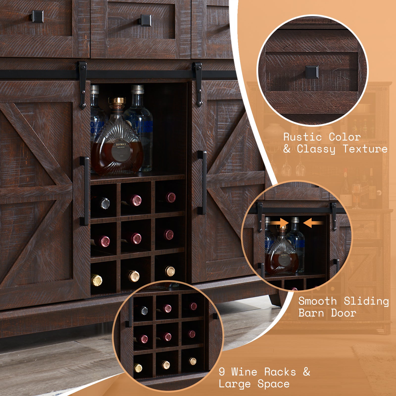 Sliding barn door wine cabinet hotsell