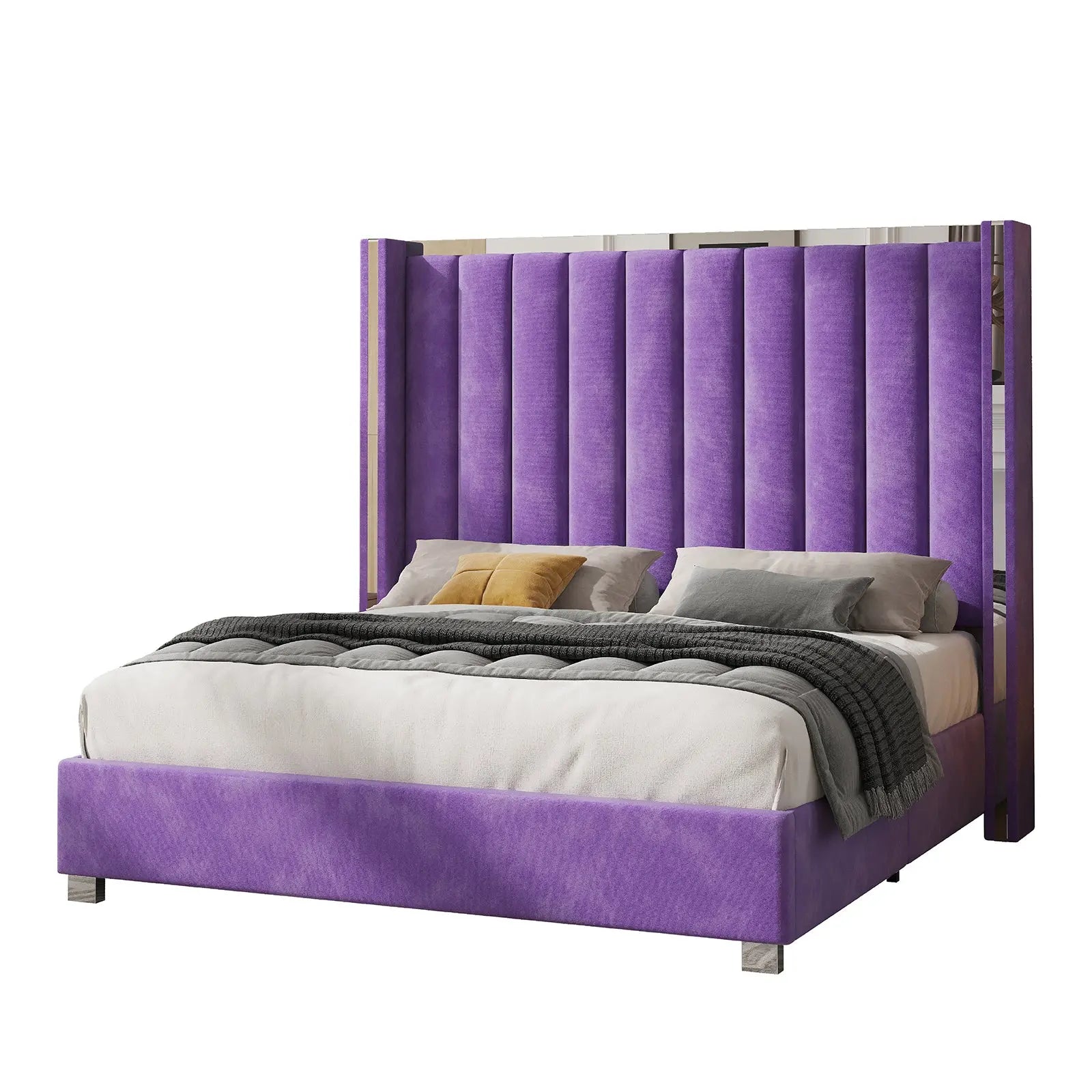 Purple full size bed frame online