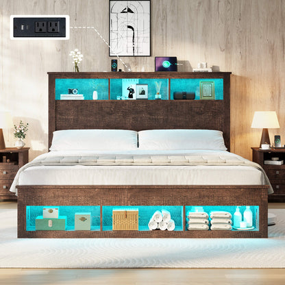 Larkin Storage Bed Frame - Full /RusticBrown