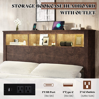 Larkin Storage Bed Frame - Full /RusticBrown