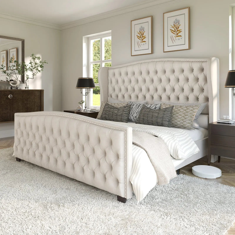 McCarthy California King Bed Frame Amerlife Cream