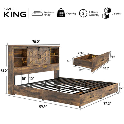 King / Rustic Brown