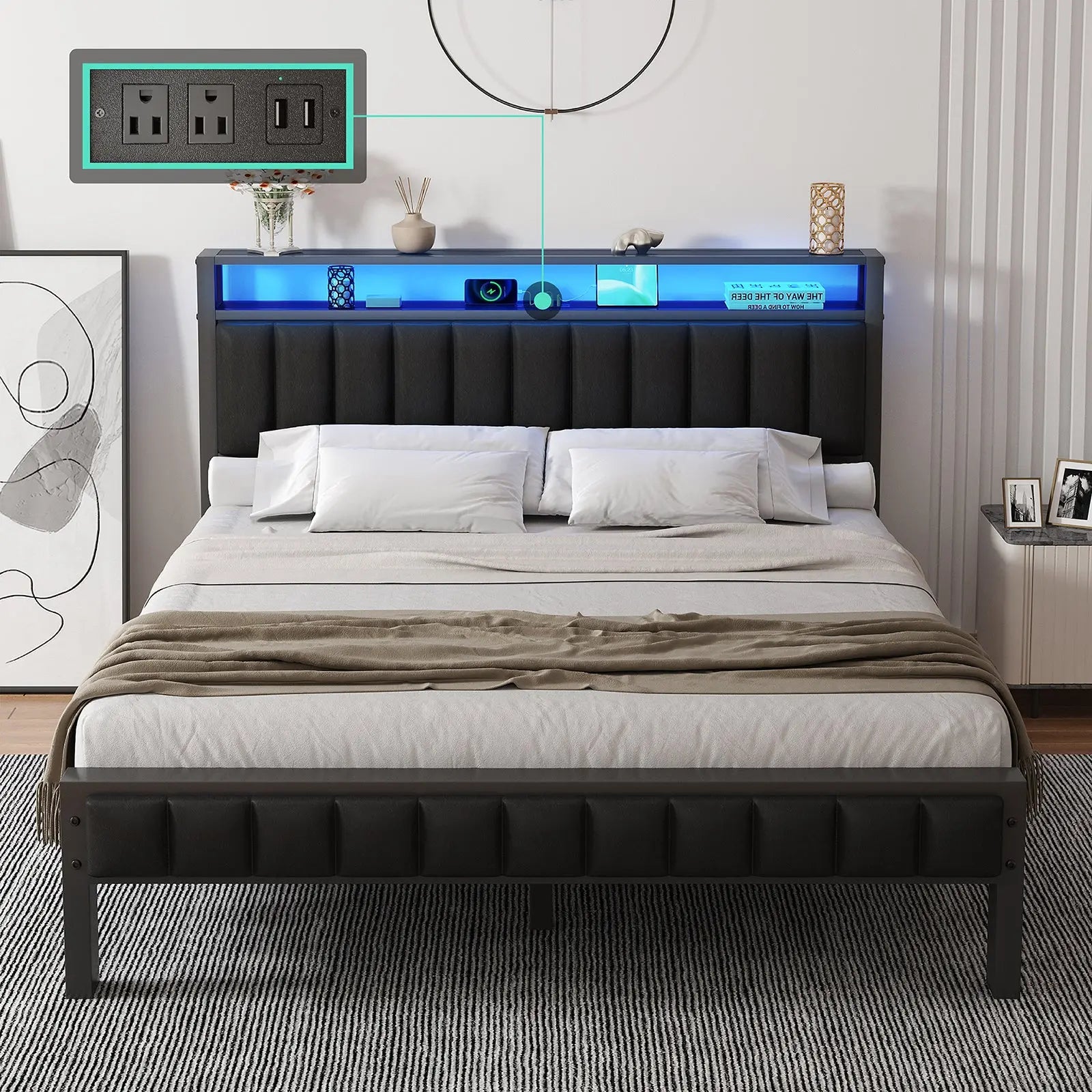 LED Bed Frames | King, Queen, & Full Size Beds with LED Lights – Amerlife