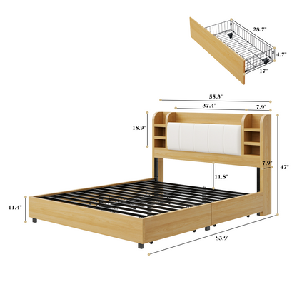 Merritt Wooden Storage Bed Frame - Full / Maple