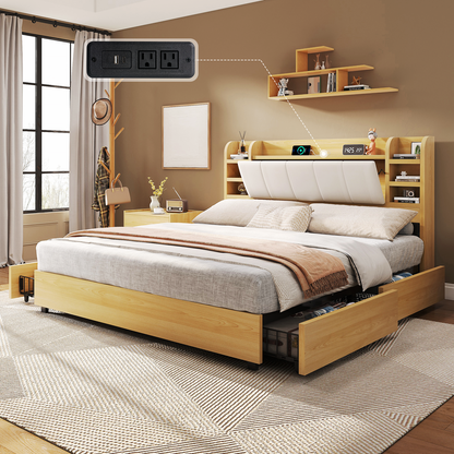 Merritt Wooden Storage Bed Frame - Full / Maple