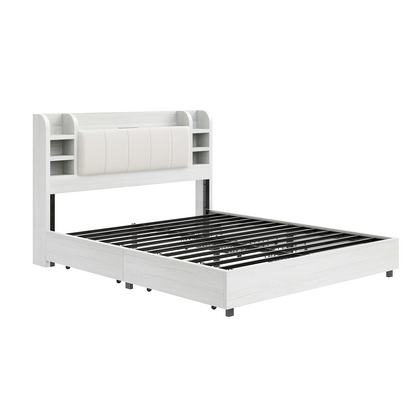 Merritt Wooden Storage Bed Frame - Full / White