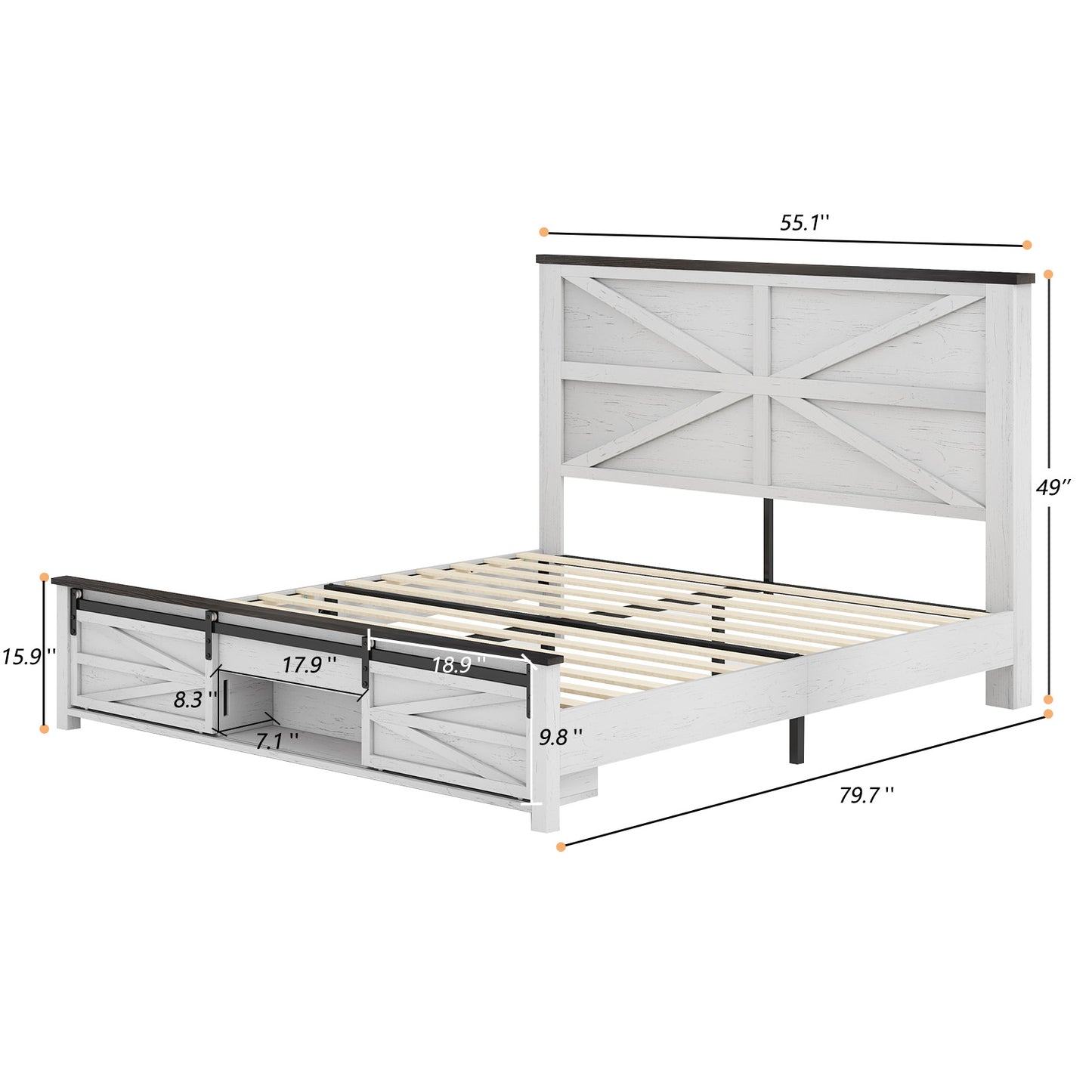 Barrow Bed Frame - Full / White